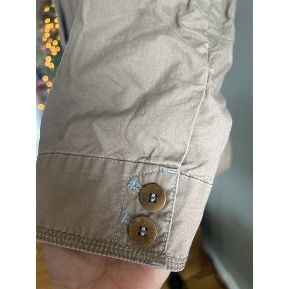 Sigrid Olsen Taupe tan button front blazer jacket pockets lightweight plus 14 - Picture 4 of 8